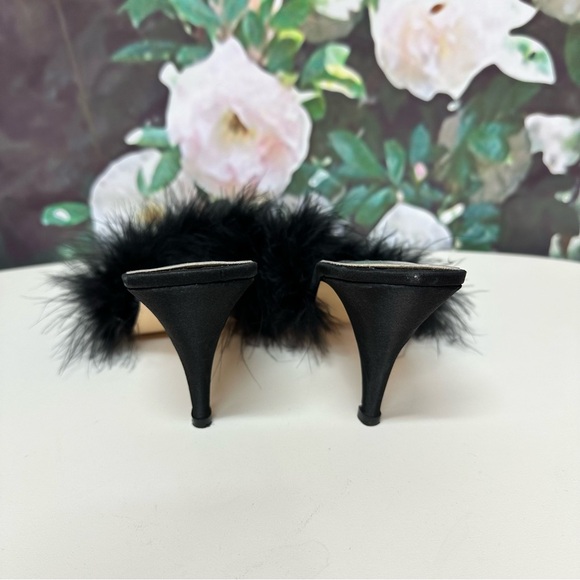 Jacques Levine Black Feather Slippers - Picture 6 of 7